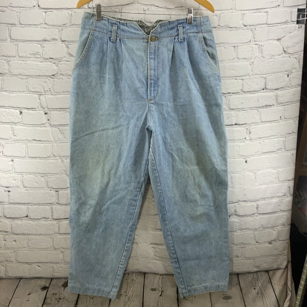 Vivaldi Blue‎ Jeans Vintage Womens Sz 14 Floral Lining High Waisted